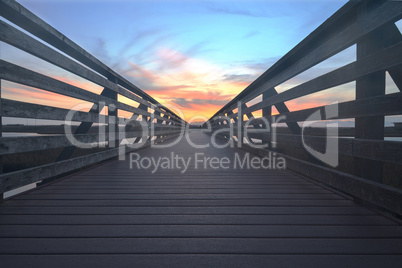 Wooden Boardwalk at sunset