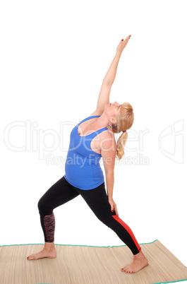 Yoga trainer showing poses.