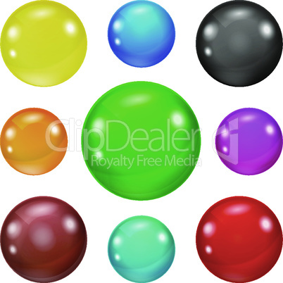 Set of colored glossy and shiny balls