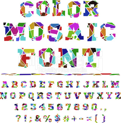 Broken colored alphabet on a light background