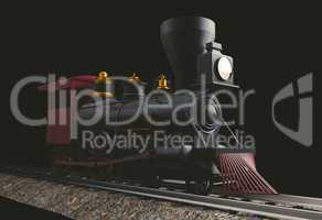 Old American Steam Locomotive 3D illustration