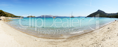 The beach and turquoise water on Mallorca island, Spain