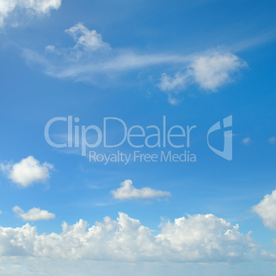 blue sky and white cumulus clouds