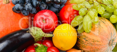 bright background of fruits and vegetables