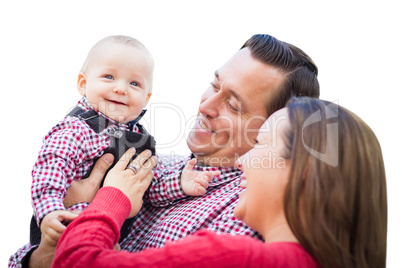 Baby Boy Having Fun With Mother and Father Isolated