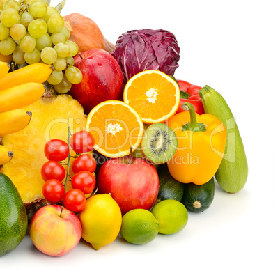 fruit and vegetable isolated on white background