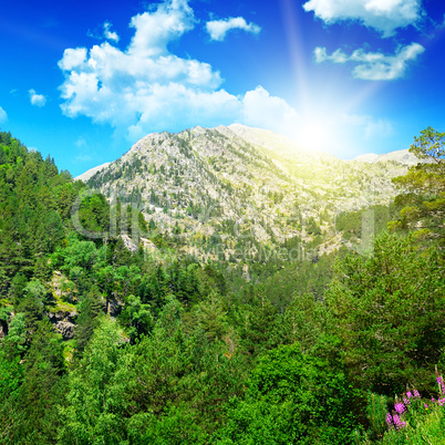 beautiful mountain landscape and sunrise