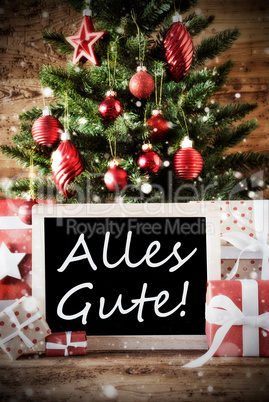 Christmas Tree With Alles Gute Means Best Wishes