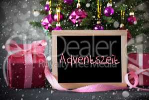 Tree With Gifts, Snowflakes, Bokeh, Adventszeit Means Advent Season