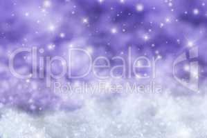 Purple Christmas Background With Snow And Stars