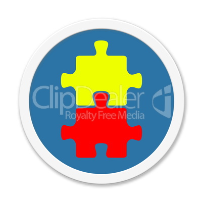 Blauer runder Button: Puzzle
