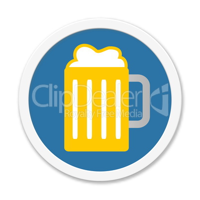 Blauer runder Button: Bier