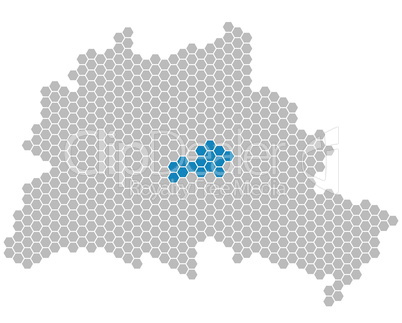 Karte Berlin - Bezirk Friedrichshain-Kreuzberg