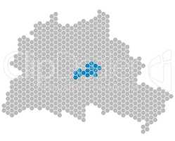 Karte Berlin - Bezirk Friedrichshain-Kreuzberg