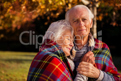 Senior couple embracing