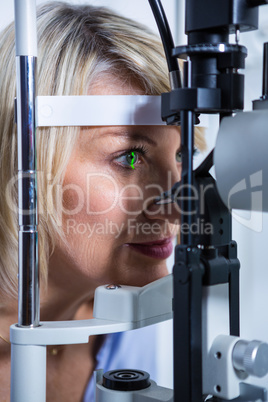 Eye examination on slit lamp
