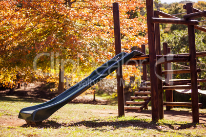 Slide at park during autumn