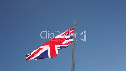 Flag of UK on a flagpole