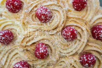 Close-up of cookie with berries