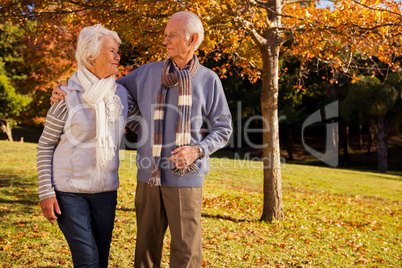 Senior couple walking