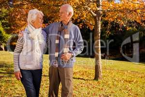 Senior couple walking