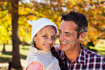 Happy father with daughter at park