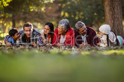 Man with family taking selfie