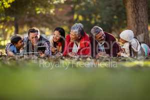 Man with family taking selfie