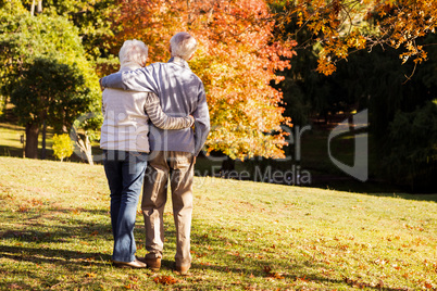 Senior couple embracing