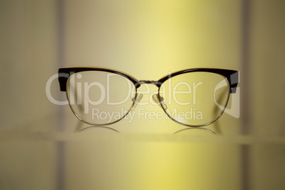 Close-up of spectacles on display