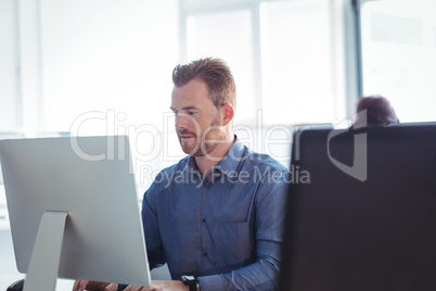 Mature students using computer