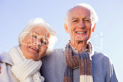 Portrait of senior couple embracing