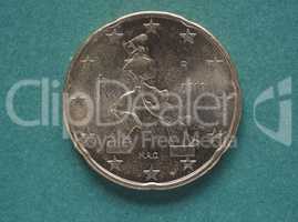 Euro (EUR) coin, currency of European Union (EU)