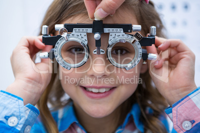 Young girl wearing trial fame