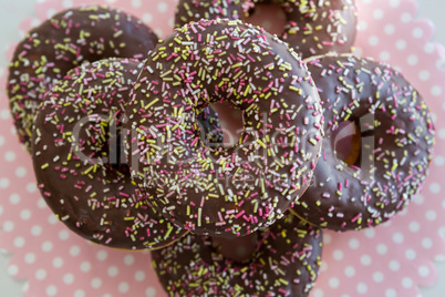 Close-up of doughnuts