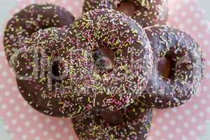 Close-up of doughnuts