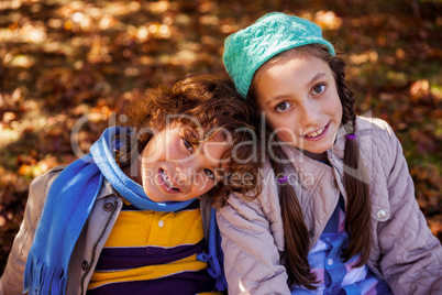 Portrait of smiling siblings