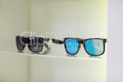 Close-up of sunglasses on display