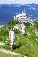 Woman on the Eagle's Nest in the Bavarian Alps