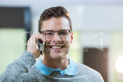 Customer talking on mobile phone