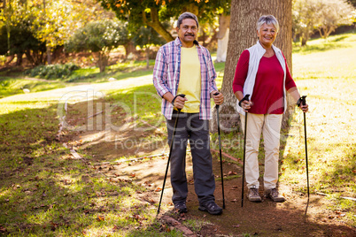 Mature couple going hiking