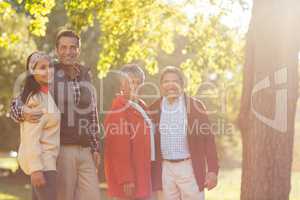 Portrait of happy family at park