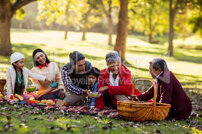 Family enjoying at park