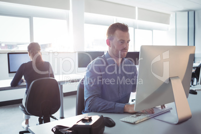 Mature students using computer