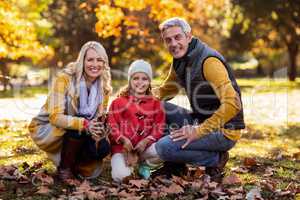 Portrait of happy family at park