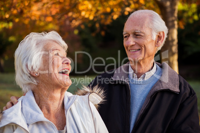 Senior couple in park