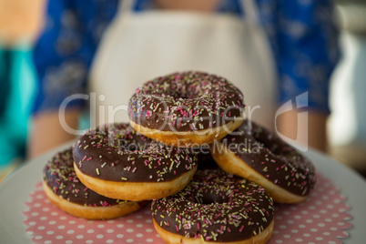 Close-up of tempting doughnuts