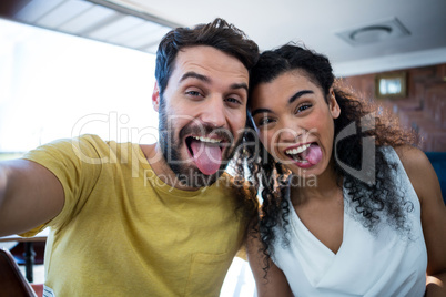 Couple making facial expression and having fun