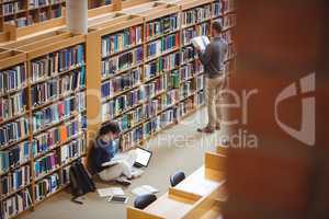 Mature student reading a book