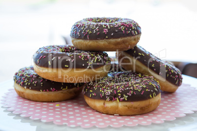 Close-up of doughnuts